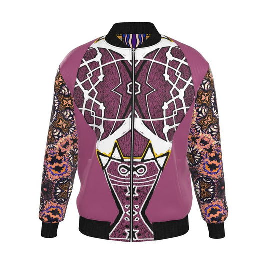 Mens Reversible Silk Bomber Jacket - Gravity Mandala - Saturnian – view 2