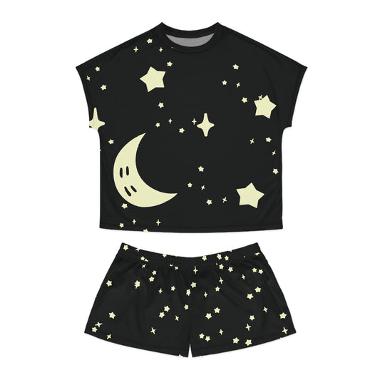 Women’s Starry Night Pajama Set — Moon & Stars Short Sleepwear – view 2