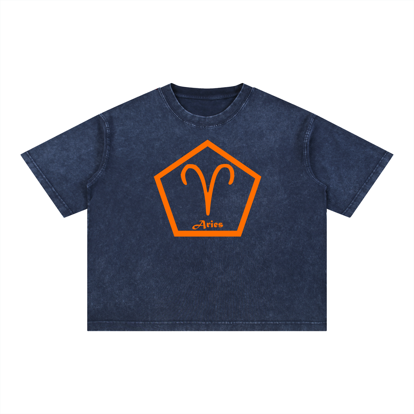 Aries Zodiac Mineral Wash Boxy T-Shirt - Oversized Heavyweight Cotton Tee