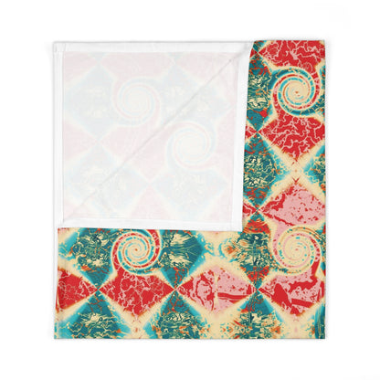 Baby Swaddle Blanket — Electric Diamond Swirl Pattern