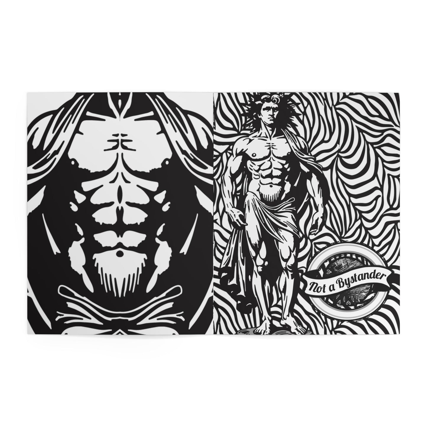 Adult Coloring Book — Space, Male Body & Nature Illustrations