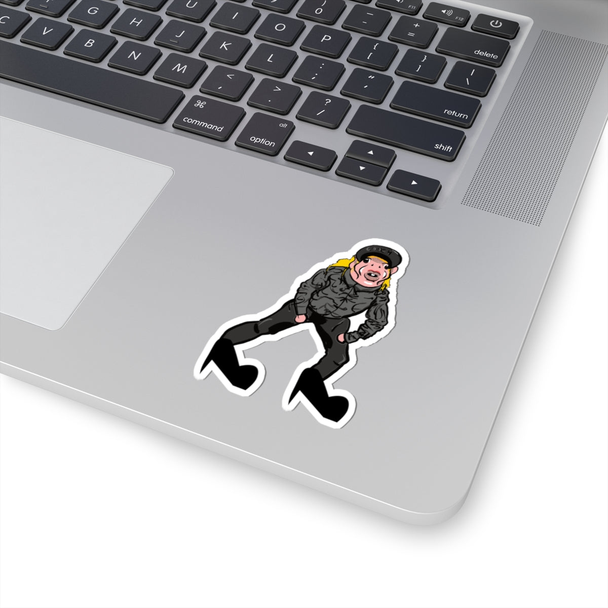 Punky Biker Kiss-Cut Sticker — Funny Character Laptop Decal