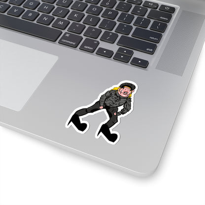 Punky Biker Kiss-Cut Sticker — Funny Character Laptop Decal