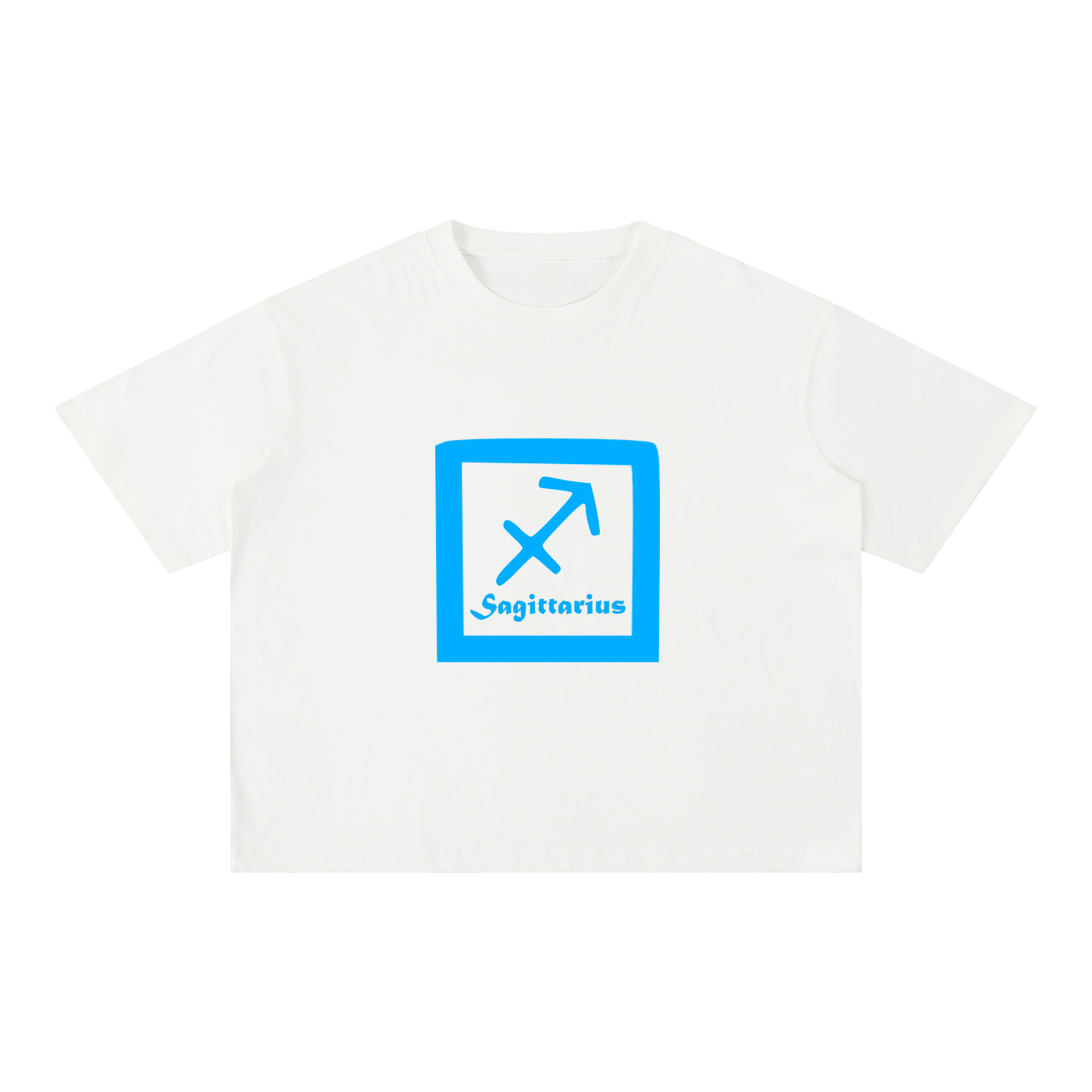 Sagittarius Zodiac Mineral Wash Boxy T-Shirt - Oversized Heavyweight Cotton Tee