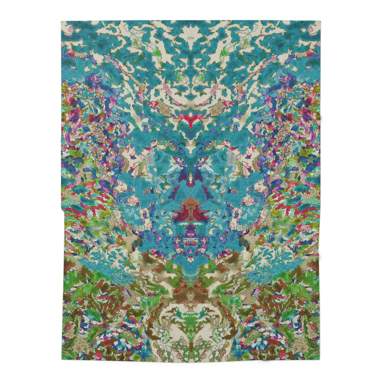 Abstract Floral Baby Swaddle Blanket – Blue Green Watercolor Nursery Wrap
