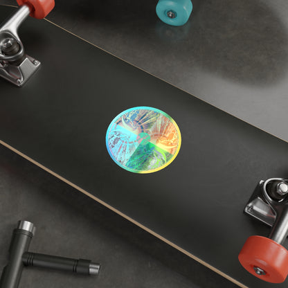 Holographic Round Sticker — Venus Talisman Mandala Die-Cut Sticker for Skateboards, Laptops & Gear