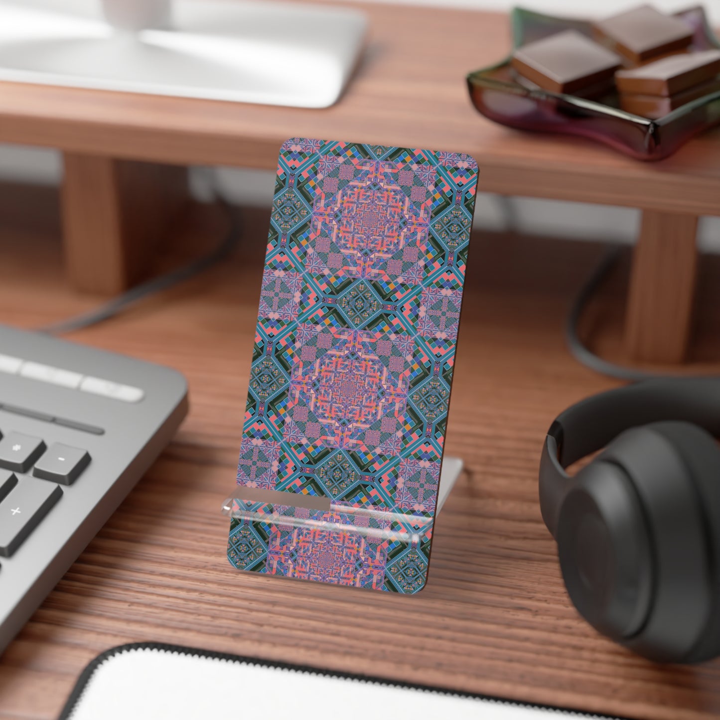 Kaleidoscope Mosaic Phone Stand — Foldable Mobile Display Stand