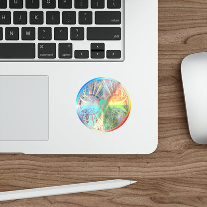 Holographic Round Sticker — Venus Talisman Mandala Die-Cut Sticker for Skateboards, Laptops & Gear