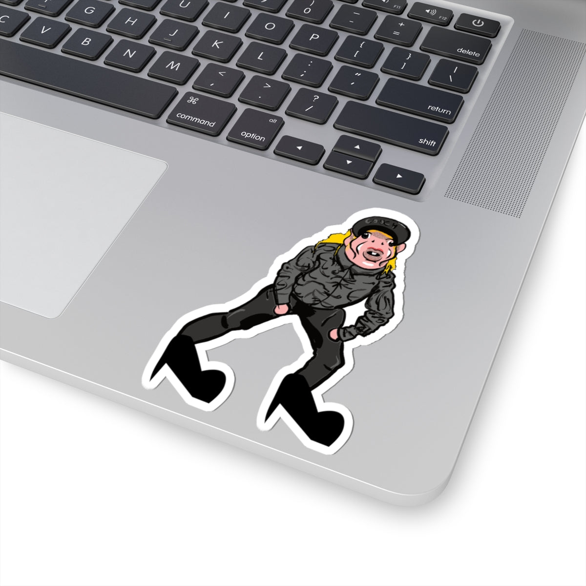 Punky Biker Kiss-Cut Sticker — Funny Character Laptop Decal