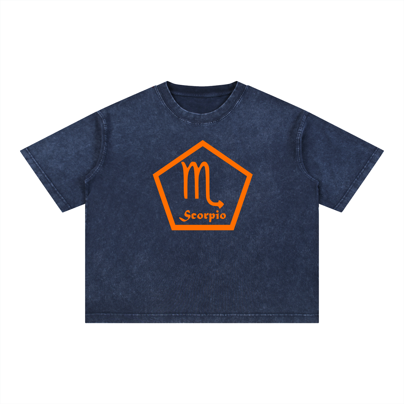 Scorpio Zodiac Mineral Wash Boxy T-Shirt - Oversized Heavyweight Cotton Tee