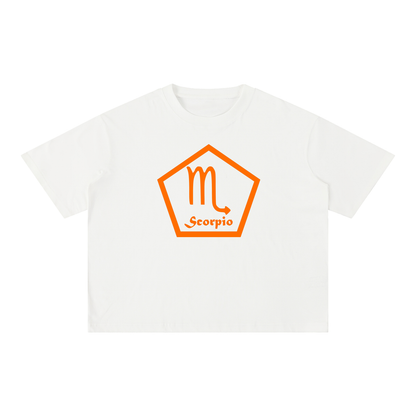 Scorpio Zodiac Mineral Wash Boxy T-Shirt - Oversized Heavyweight Cotton Tee