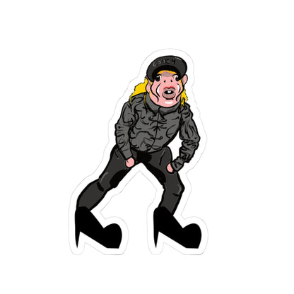 Punky Biker Kiss-Cut Sticker — Funny Character Laptop Decal