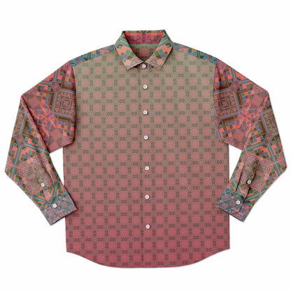 Long Sleeve Button Down Shirt - AOP