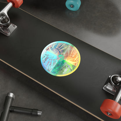 Holographic Round Sticker — Venus Talisman Mandala Die-Cut Sticker for Skateboards, Laptops & Gear