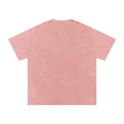 Lost in the Texture of Thought - Snow Washed Oversized Cotton T-Shirt