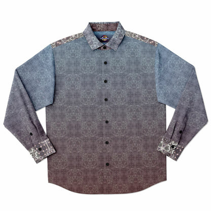 Long Sleeve Button Down Shirt - AOP