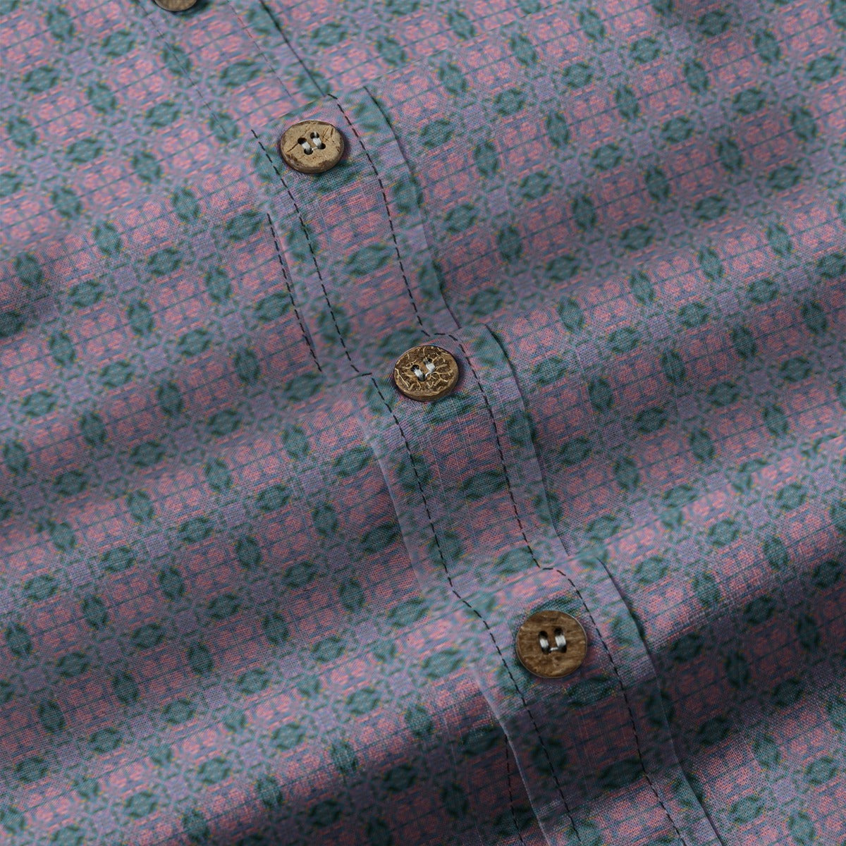 All-Over Print Men's Casual Lapel Long Sleeve Shirt|140GSM Slub Cotton