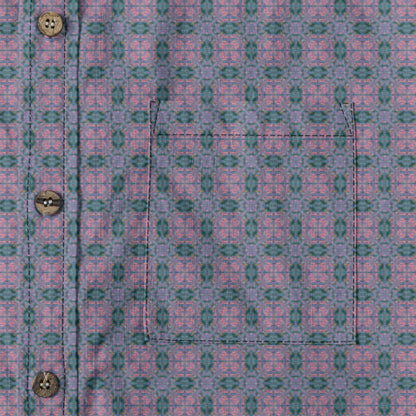 All-Over Print Men's Casual Lapel Long Sleeve Shirt|140GSM Slub Cotton