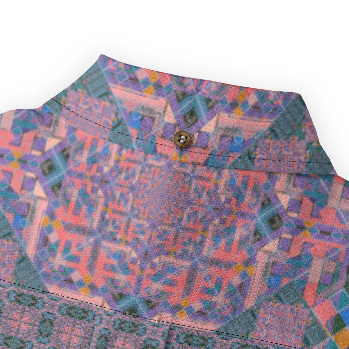 All-Over Print Men's Casual Lapel Long Sleeve Shirt|140GSM Slub Cotton