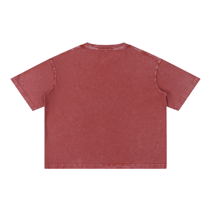 Gemini Zodiac Mineral Wash Boxy T-Shirt - Oversized Heavyweight Cotton Tee