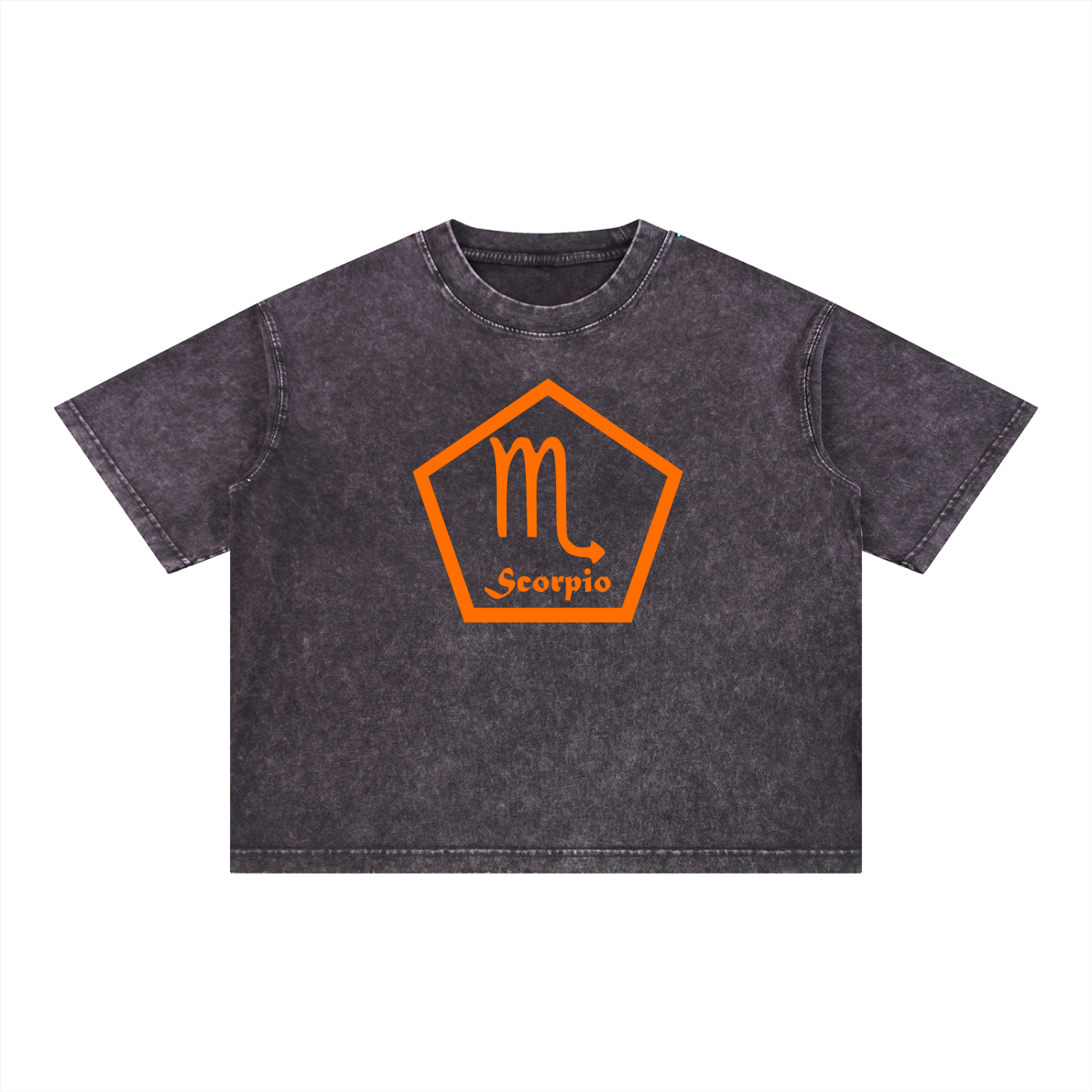 Scorpio Zodiac Mineral Wash Boxy T-Shirt - Oversized Heavyweight Cotton Tee