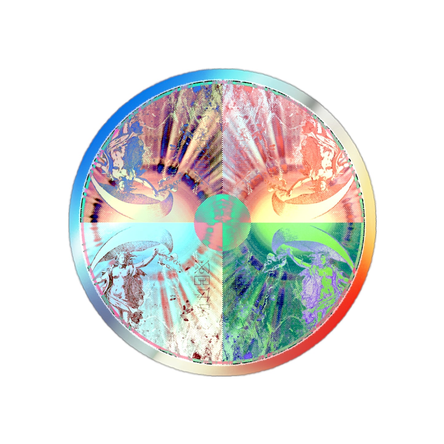 Holographic Round Sticker — Venus Talisman Mandala Die-Cut Sticker for Skateboards, Laptops & Gear