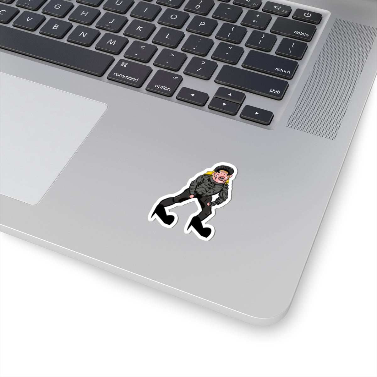 Punky Biker Kiss-Cut Sticker — Funny Character Laptop Decal