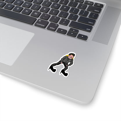 Punky Biker Kiss-Cut Sticker — Funny Character Laptop Decal