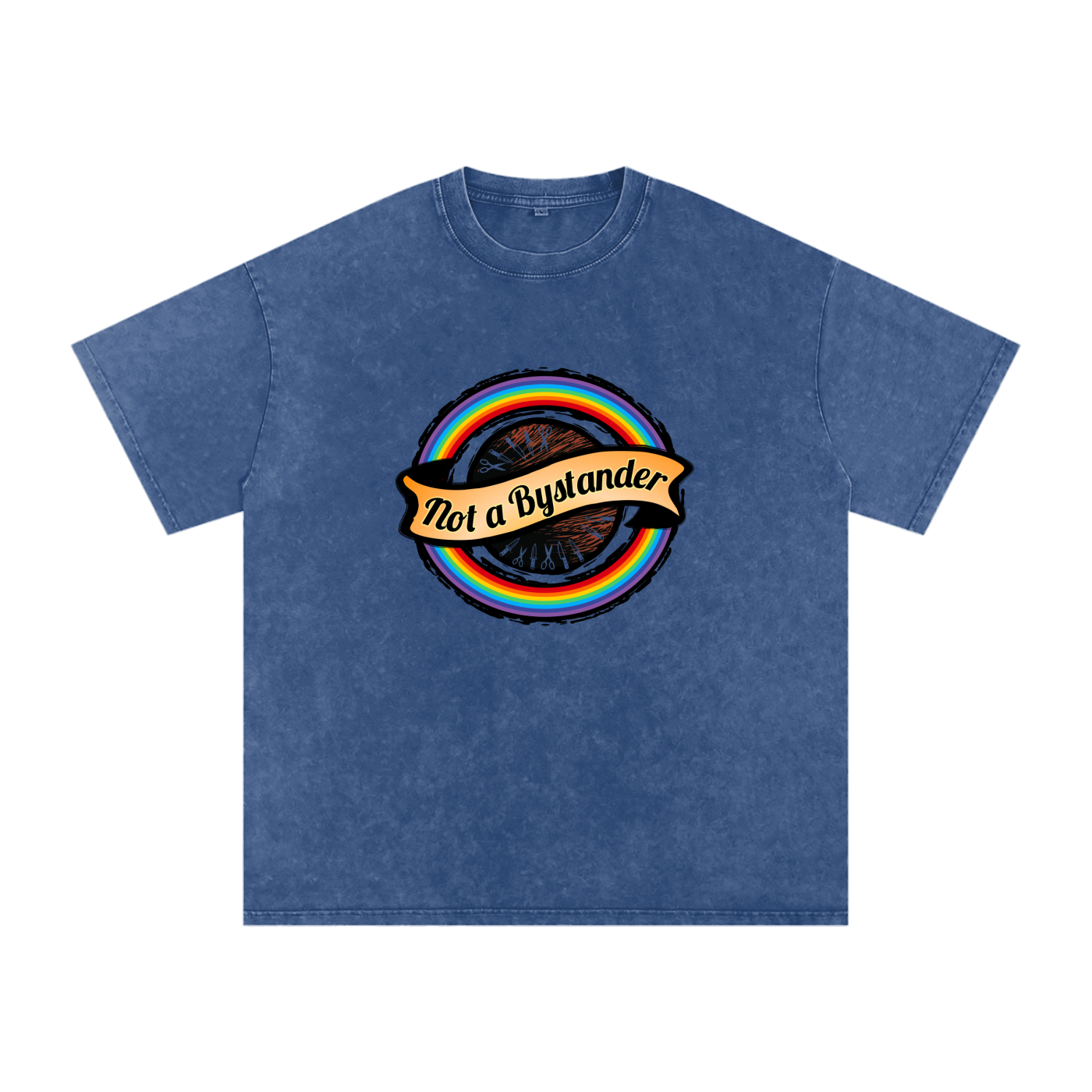 Not a Bystander - Snow Washed Oversized Cotton T-Shirt