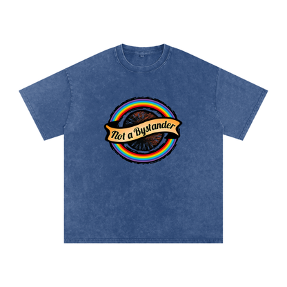 Not a Bystander - Snow Washed Oversized Cotton T-Shirt