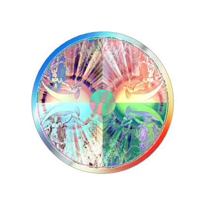 Holographic Round Sticker — Venus Talisman Mandala Die-Cut Sticker for Skateboards, Laptops & Gear