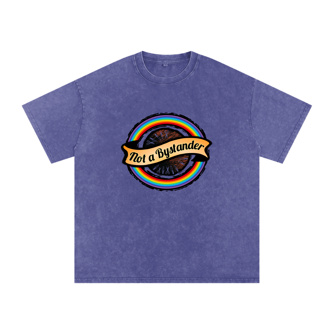 Not a Bystander - Snow Washed Oversized Cotton T-Shirt