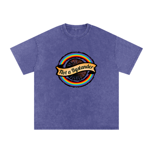 Not a Bystander - Snow Washed Oversized Cotton T-Shirt