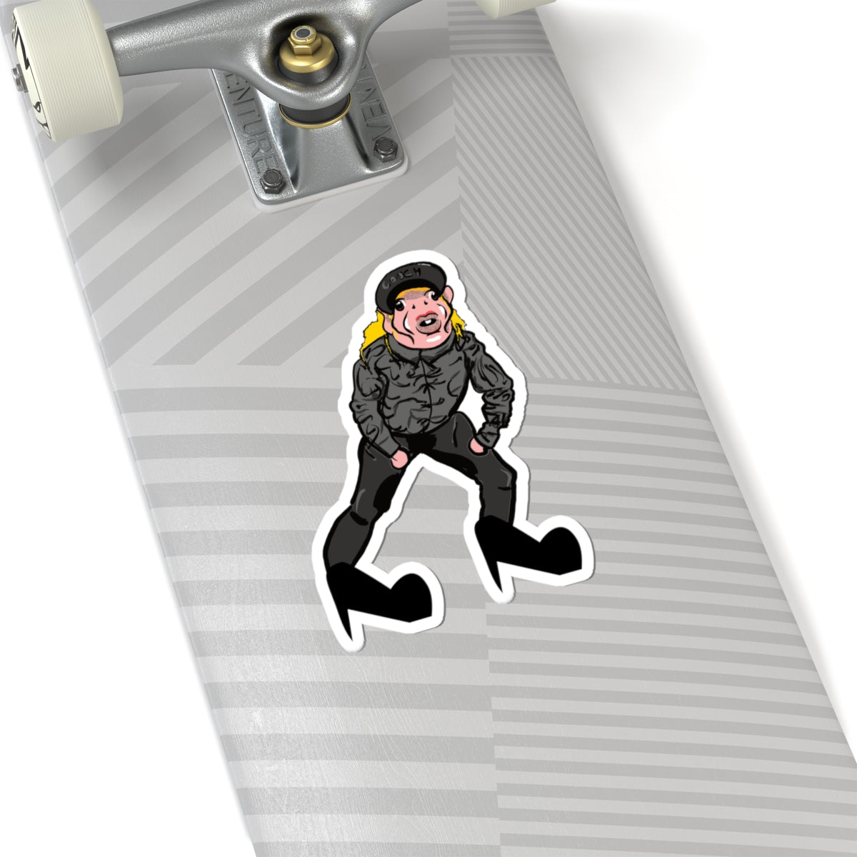 Punky Biker Kiss-Cut Sticker — Funny Character Laptop Decal