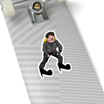Punky Biker Kiss-Cut Sticker — Funny Character Laptop Decal