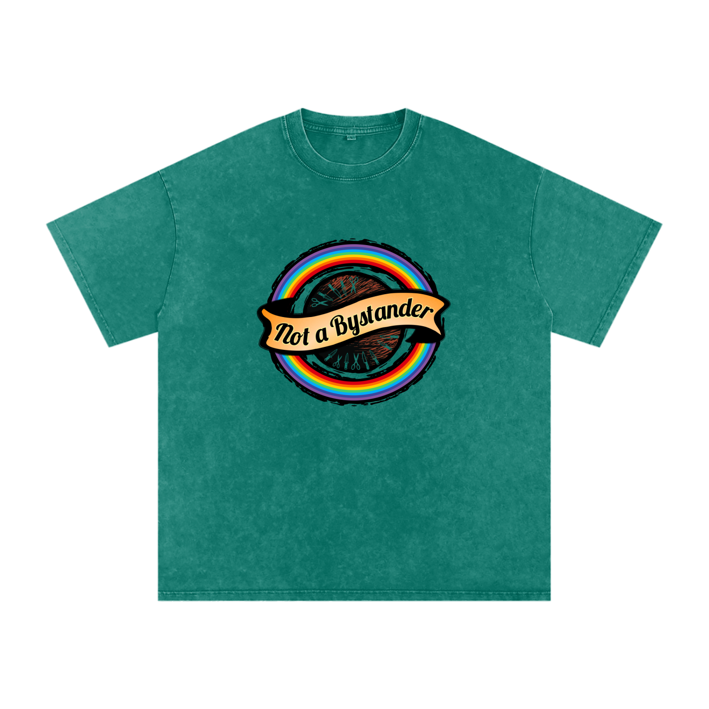 Not a Bystander - Snow Washed Oversized Cotton T-Shirt