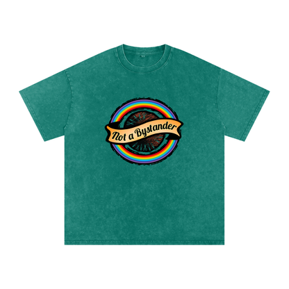 Not a Bystander - Snow Washed Oversized Cotton T-Shirt