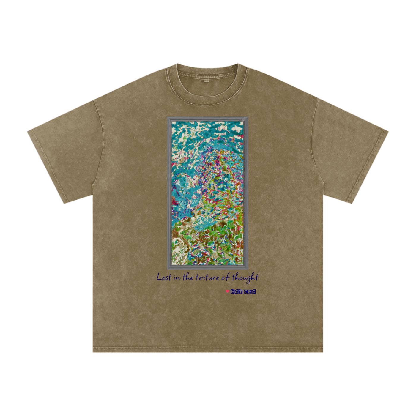 Lost in the Texture of Thought - Snow Washed Oversized Cotton T-Shirt