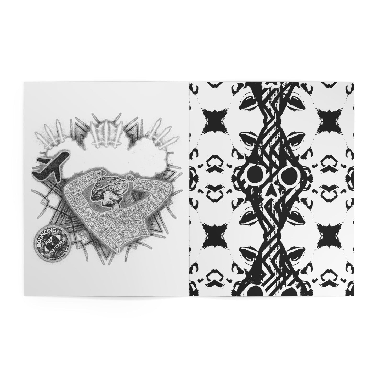 Adult Coloring Book — Space, Male Body & Nature Illustrations