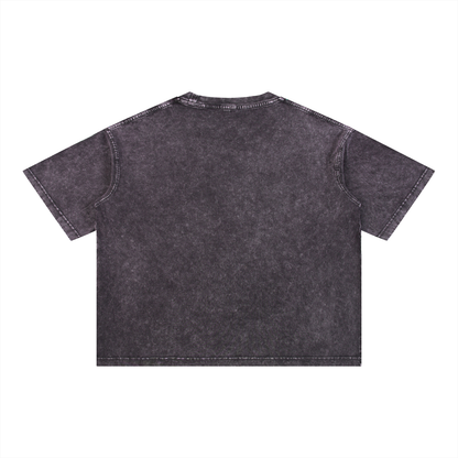Aquarius Zodiac Mineral Wash Boxy T-Shirt - Oversized Heavyweight Cotton Tee
