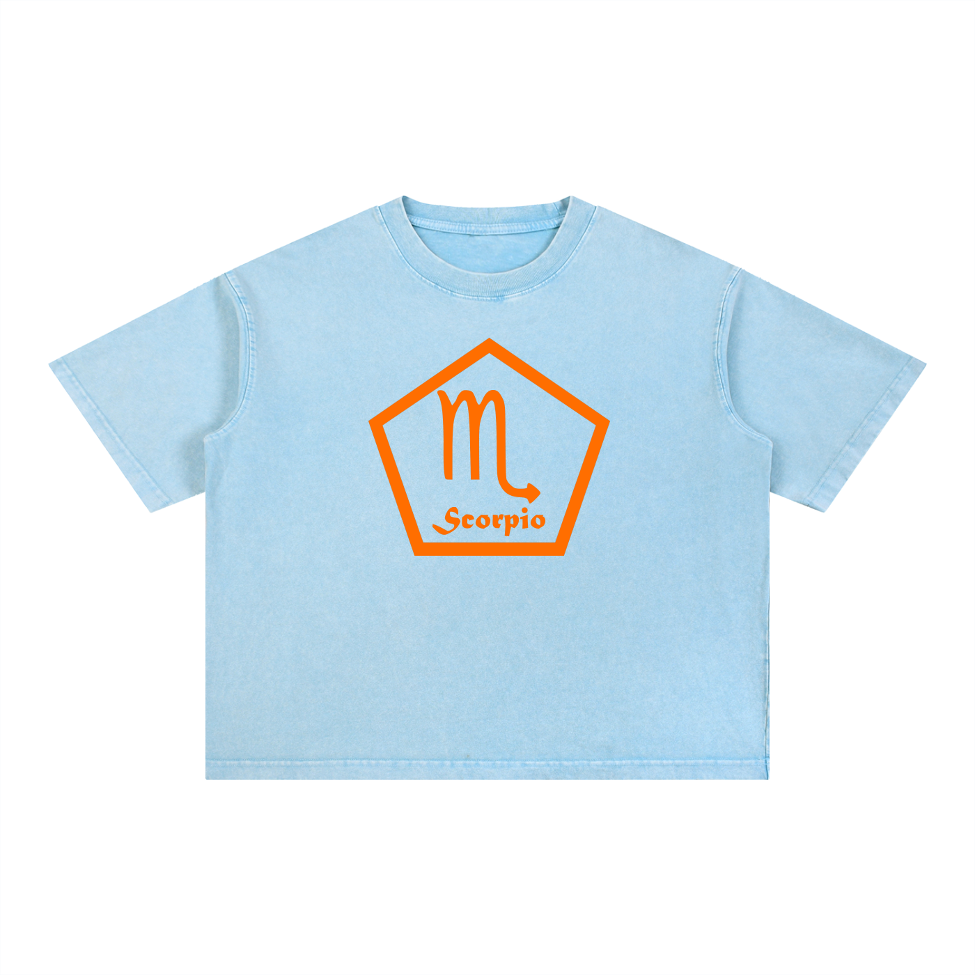 Scorpio Zodiac Mineral Wash Boxy T-Shirt - Oversized Heavyweight Cotton Tee