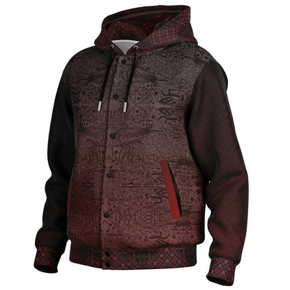Hooded Baseball Jacket - AOP
