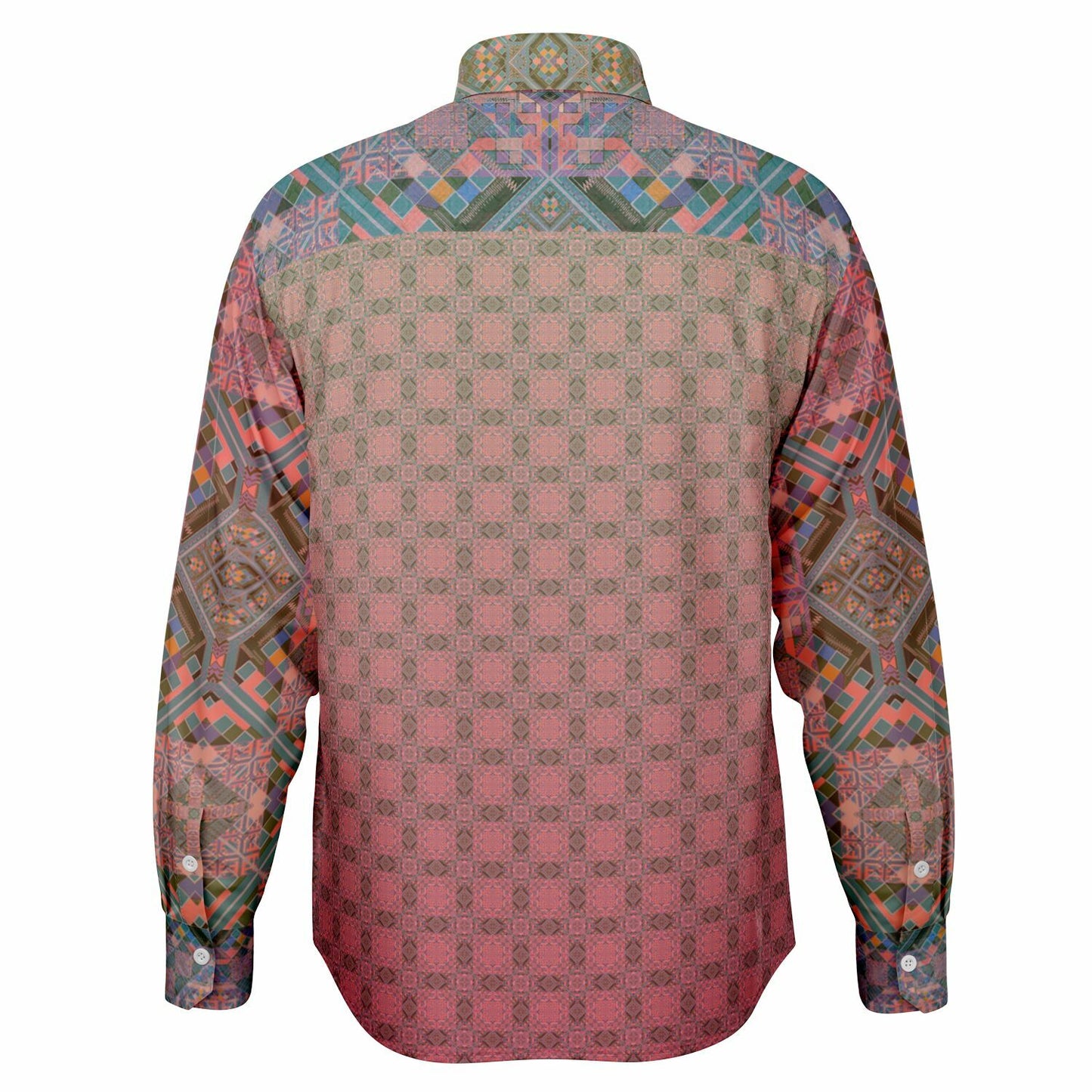 Long Sleeve Button Down Shirt - AOP