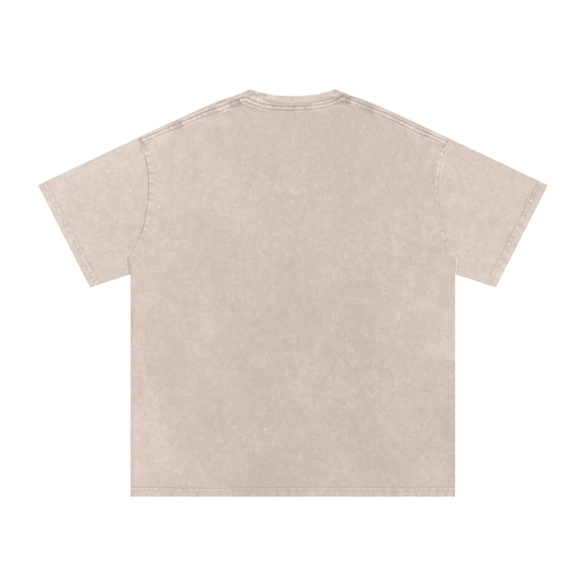 Lost in the Texture of Thought - Snow Washed Oversized Cotton T-Shirt