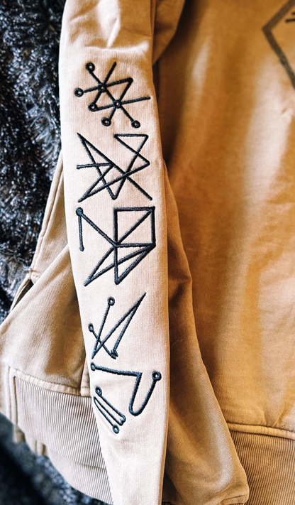 Saturn Stars Embroidered Hoodie - Artist Designed