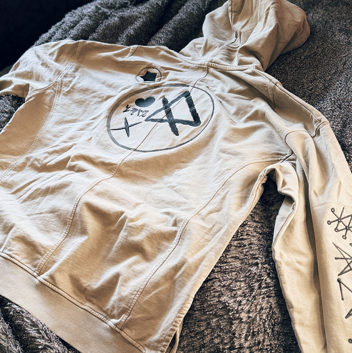 Saturn Stars Embroidered Hoodie - Artist Designed