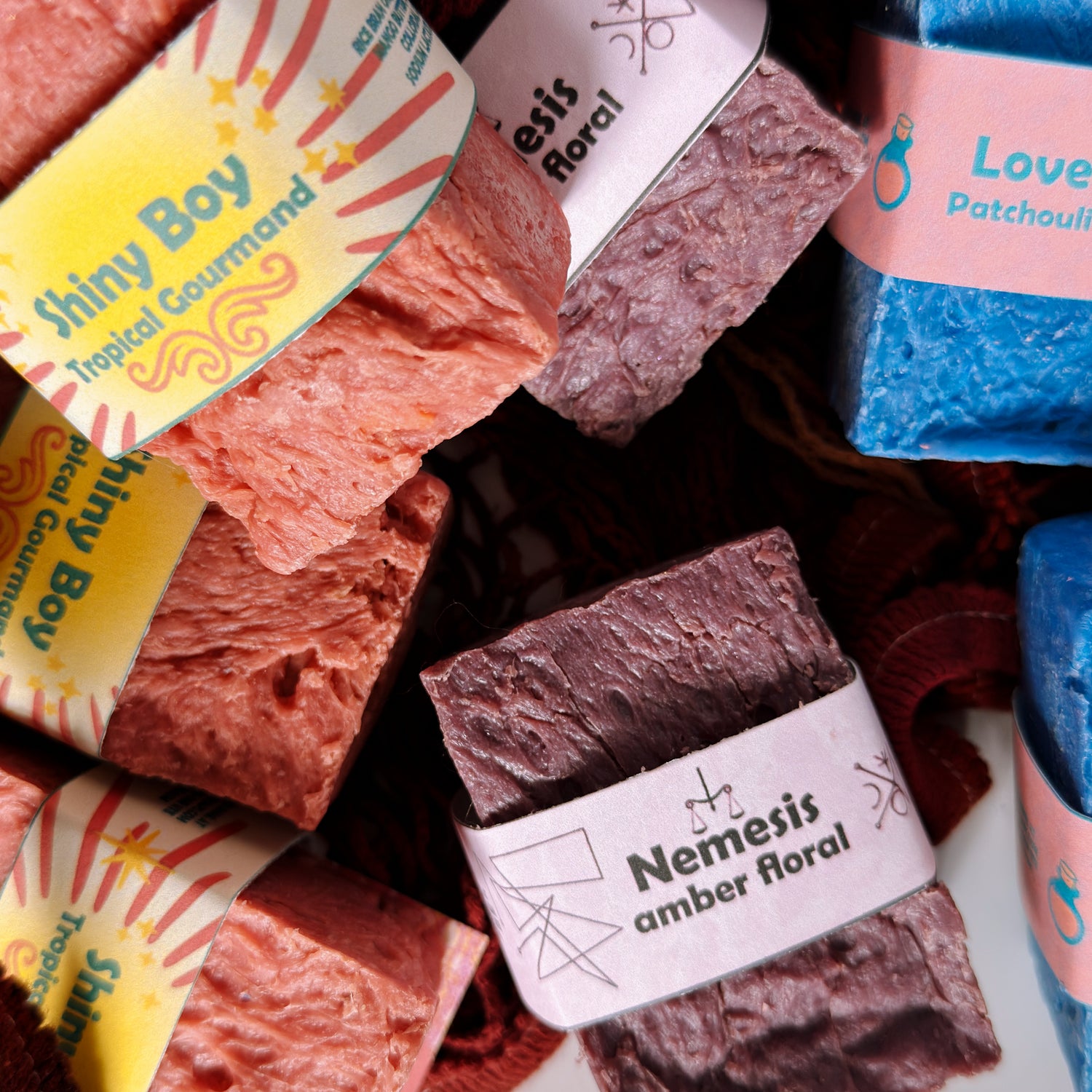 Handmade natural soap bars made in small batches by Bouncing Soaps