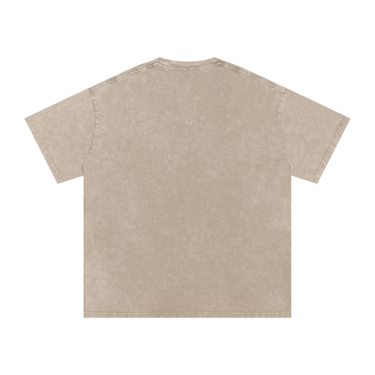 Lost in the Texture of Thought - Snow Washed Oversized Cotton T-Shirt