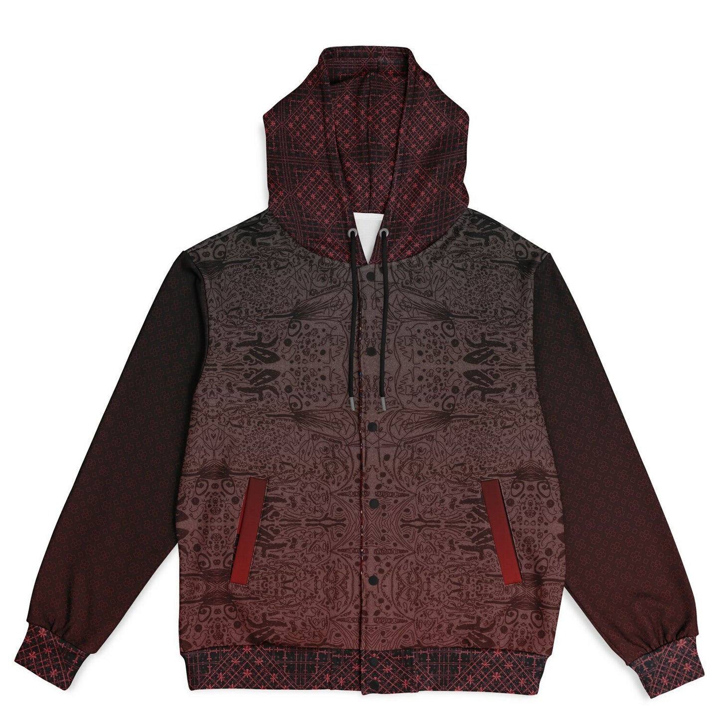 Hooded Baseball Jacket - AOP
