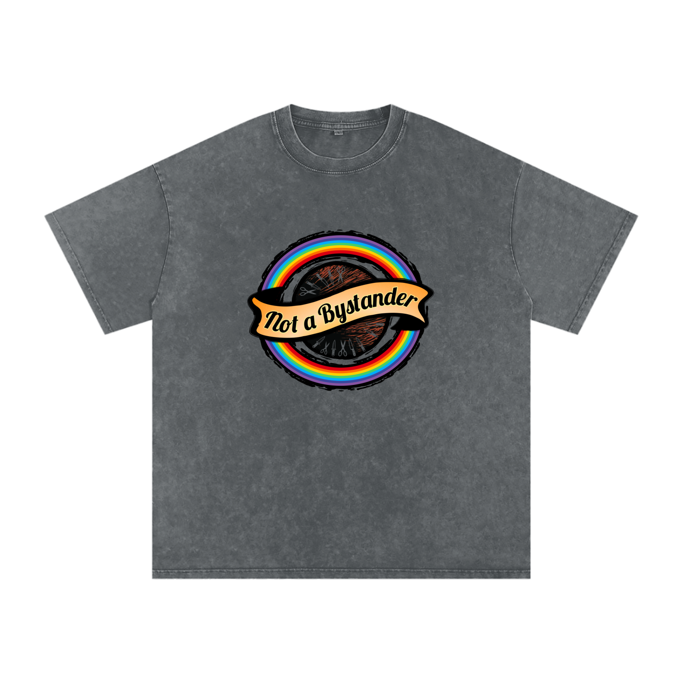 Not a Bystander - Snow Washed Oversized Cotton T-Shirt